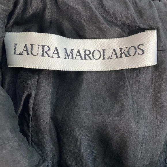 Laura Marolakos Vintage Black 100% Silk Strapless Eveningwear Maxi Dress 4 - Picture 5 of 7